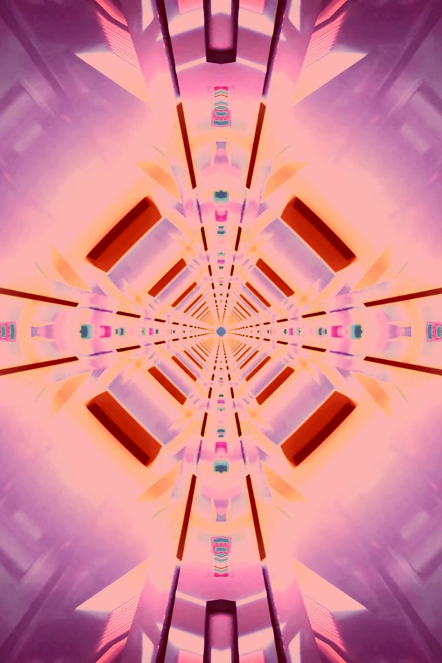 Neon Alagút Kaleidoszkóp Gyémánt Robbanás 2:3 Fotó Portré 60fps Képernyővédő VJ Loop