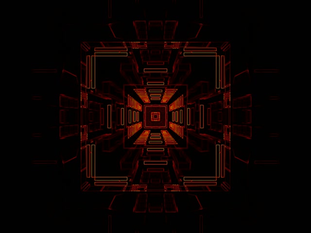 Red neon tunnel 4:3 classic 60fps screensaver VJ loop geometric corridor
