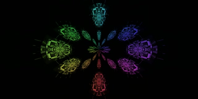 2:1 Neon Alagút Többszínű Folyosó Kereszt Robbanás 60fps Képernyővédő Mozgás Háttér