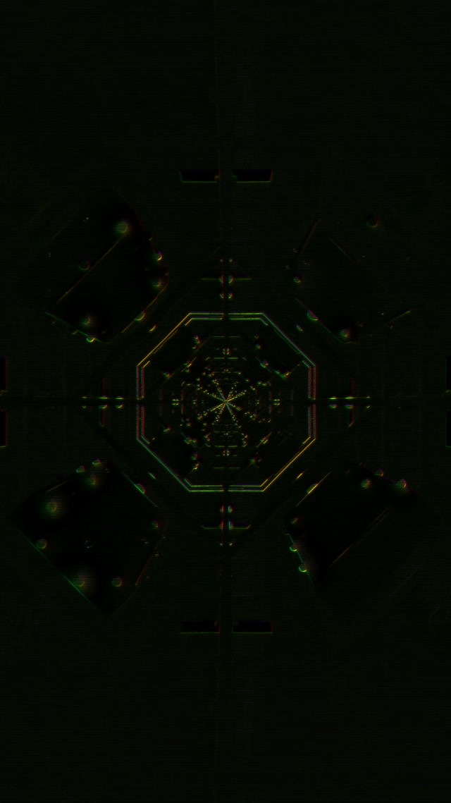 Spiraling Octagon Neon Tunnel VJ Loop 9:16 Reels 60fps Screensaver