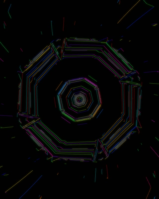 Neon Tunnel Octagon Vortex 4:5 Instagram 60fps Screensaver VJ Loop