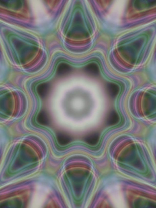 Pulsating Kaleidoscope Neon Tunnel VJ Loop 3:4 iPad Portrait 60fps Screensaver
