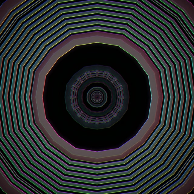 Neon Tunnel Octagon Vortex | 1:1 Square 60fps Screensaver VJ Loop