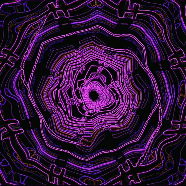 Neon Alagút Lila Kék Örvény 1:1 Négyzet 60fps Képernyővédő VJLoops