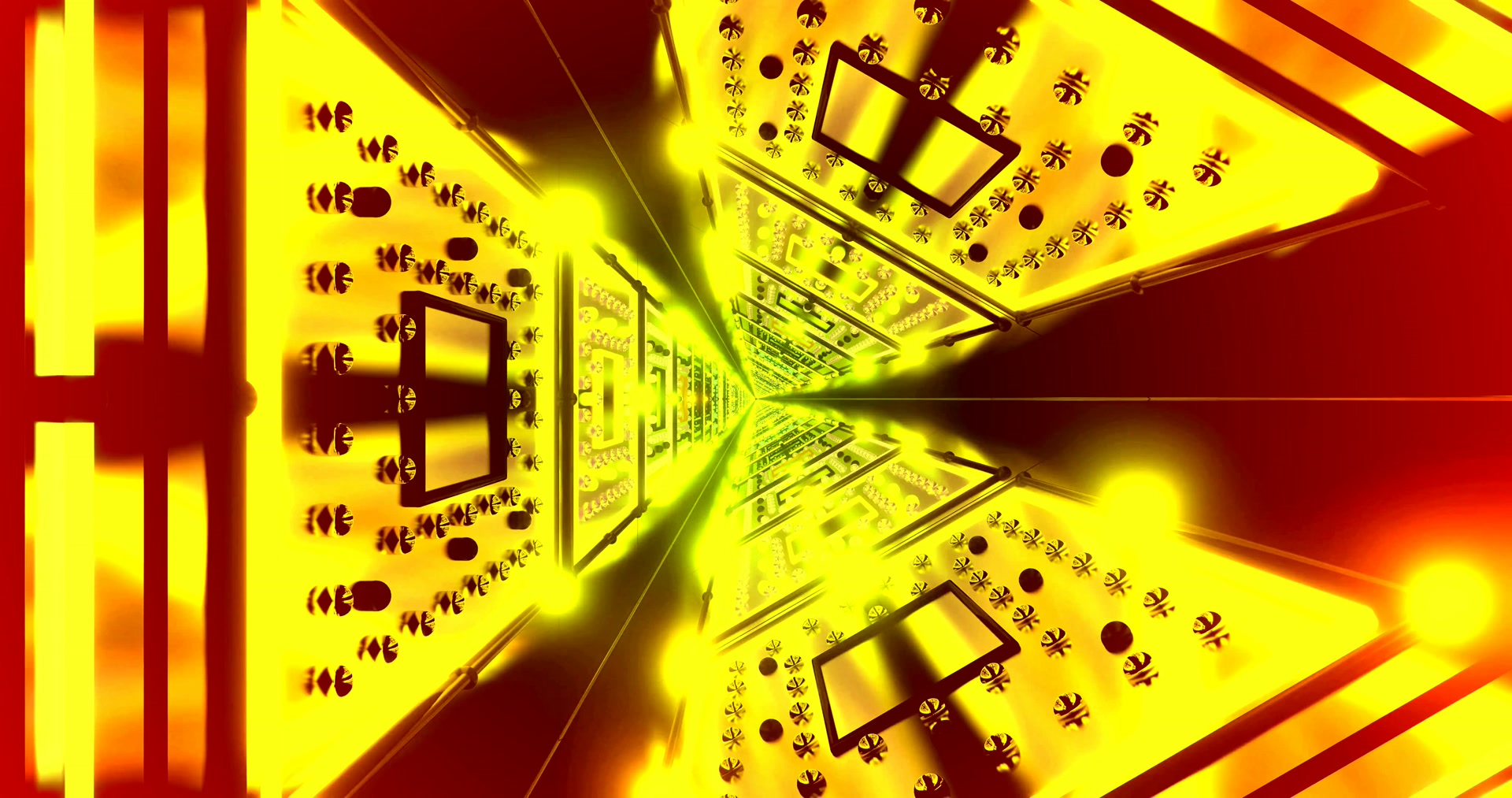 Terowongan Neon Kuning Screensaver 4k UHD 60fps Vj Loop