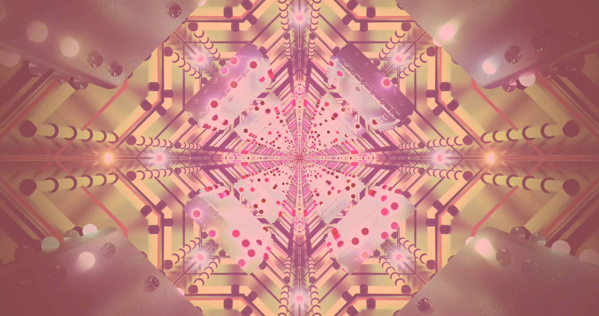 Terowongan Geometrik Rose Gold Screensaver 4K UHD 60fps VJLoops