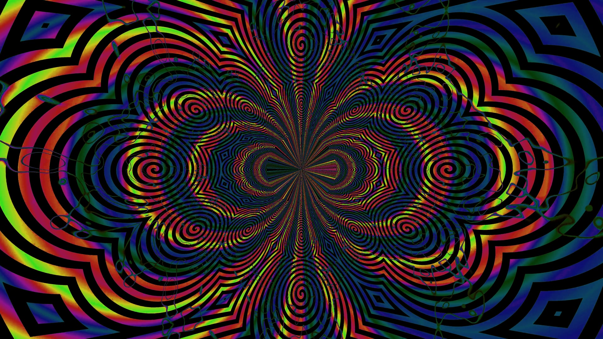 Terowongan Neon Spiral Psikedelik Screensaver 4K UHD 60fps VJ Loop