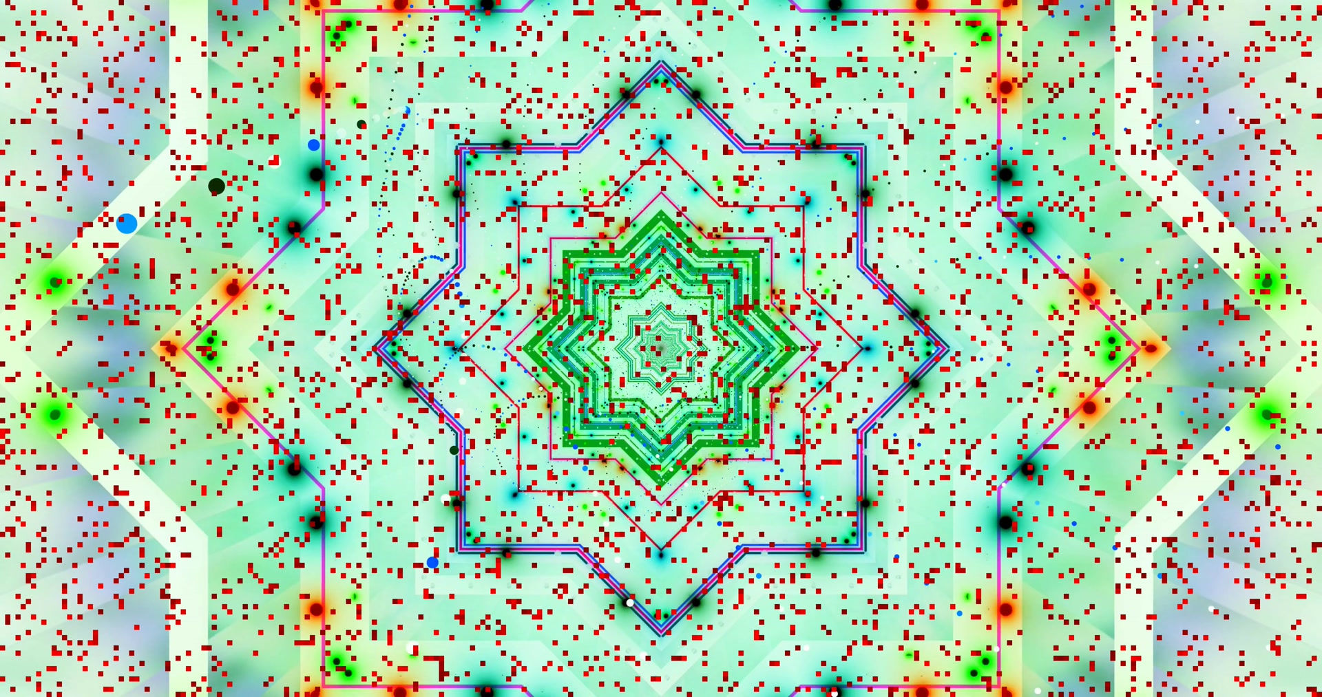 Terowongan Neon Mandala Bintang screensaver 4K UHD 60fps VJ loop