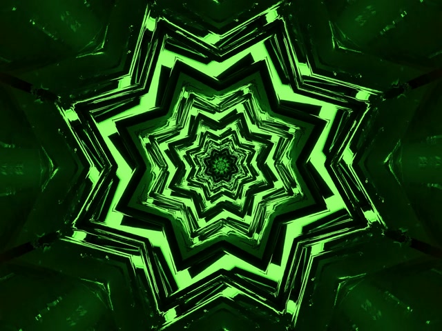 Neon Tunnel Vortex Bintang Hijau VJ Loop 4:3 Classic 60fps Screensaver