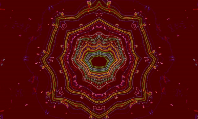 Terowongan Neon Fraktal Mandala 5:3 Wide 60fps Screensaver VJ Loop