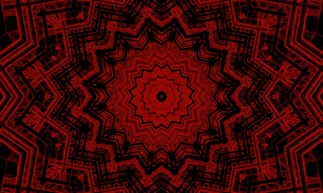Terowongan Neon Kaleidoskop Fraktal Merah VJ Loop 5:3 Wide 60fps Screensaver