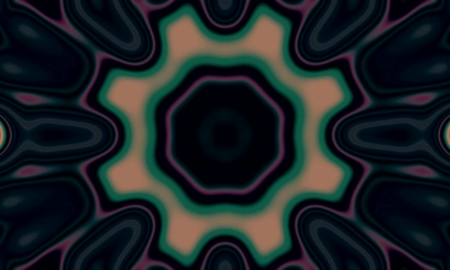 Terowongan Neon Teal Bintang Kaleidoskop VJ Loop 5:3 Wide 60fps Screensaver