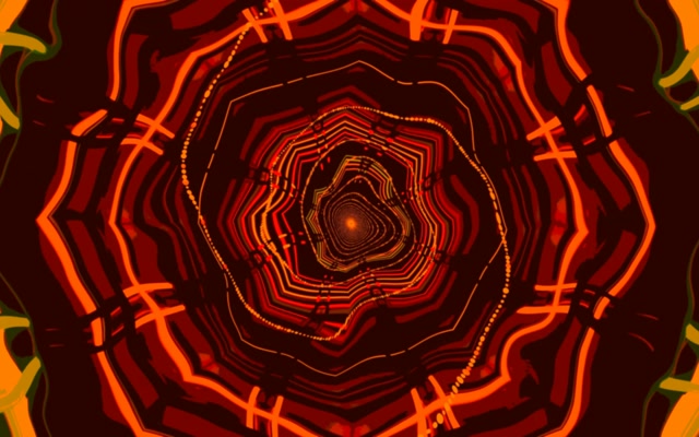 Terowongan Neon Pusaran Oranye Merah VJLoops 60fps 16:10 Macbook Screensaver