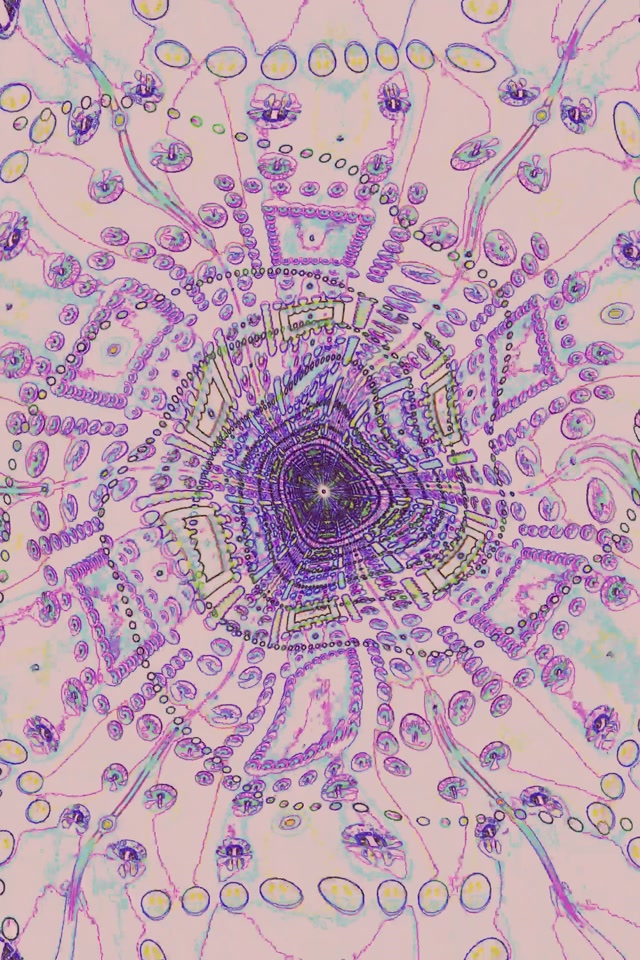 Terowongan Neon Fraktal Kaleidoskop Screensaver 2:3 Portrait 60fps VJLoops