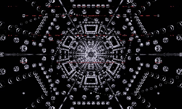 VJ loop Heksagon Kristal Terowongan Neon Kaleidoskop 60fps 5:3 wide screensaver