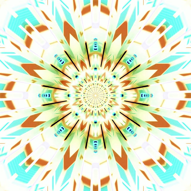 Terowongan Neon Kaleidoskop Sunburst VJ Loop 1:1 Persegi 60fps Screensaver