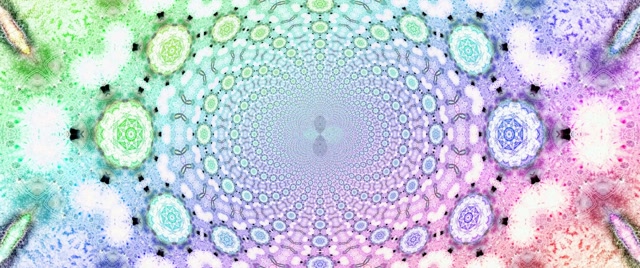 Terowongan Neon Mandala Fractal VJ Loop 2.39:1 Cinemascope 60fps Screensaver