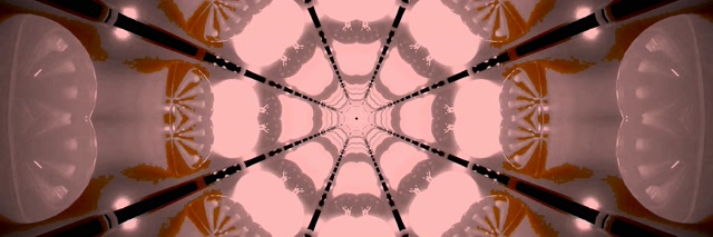 Terowongan Neon Jaring Laba-laba Merah Kaleidoscope Vj Loop 3:1 Triple Wide 60fps Screensaver