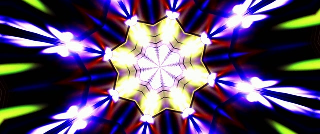 Terowongan Neon Kaleidoskop Burst VJ Loop 2.39:1 Cinemascope 60fps Screensaver