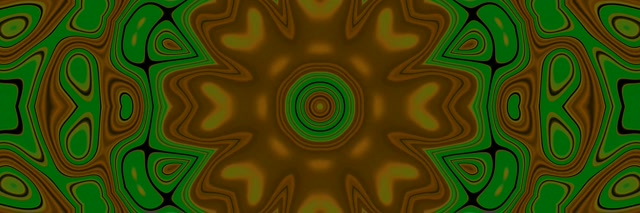 Terowongan Neon Mandala Hijau Emas VJLoops 3:1 Triple Wide 60fps Screensaver