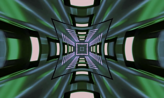 Terowongan Neon Vortex Kotak Kaleidoskop VJLoops 5:3 Wide 60fps Screensaver