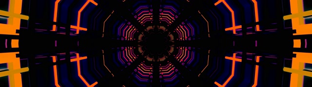 Terowongan Neon Pulsa Oktagon VJ Loop 32:9 Super Ultrawide 60fps Screensaver