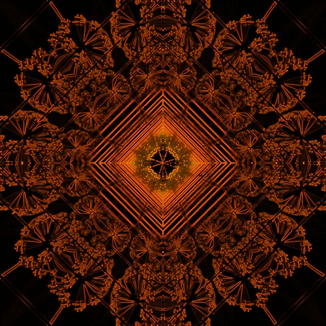 Terowongan Neon Kaleidoskop Fraktal Vj Loop 1:1 Persegi 60fps Screensaver