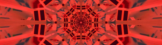 Terowongan Neon Merah Kaleidoskop Burst 32:9 Super Ultrawide 60fps Screensaver VJLoops
