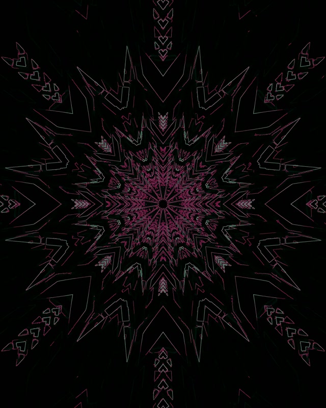 Neon Tunnel Dark Magenta Kaleidoscope Star VJ Loop 4:5 Instagram 60fps Screensaver