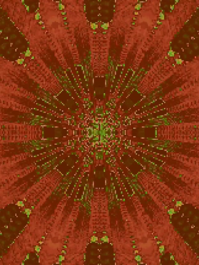 Terowongan Neon Ledakan Fraktal Merah Hijau VJ Loop 3:4 iPad Portrait 60fps Screensaver