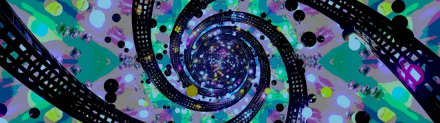 Terowongan Neon Spiral Vortex VJ Loop 60fps 32:9 Super Ultrawide Screensaver