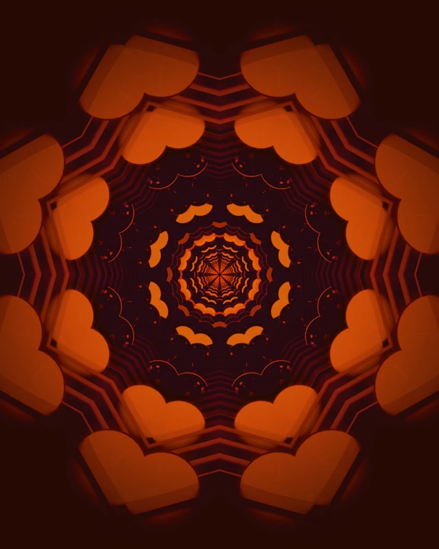 Terowongan Neon Pusaran Mandala Merah Oranye VJ Loop 4:5 Instagram 60fps Screensaver