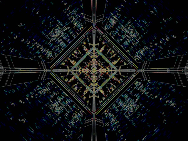 Terowongan Neon Kaleidoskop Screensaver 4:3 Classic 60fps VJ Loop PC