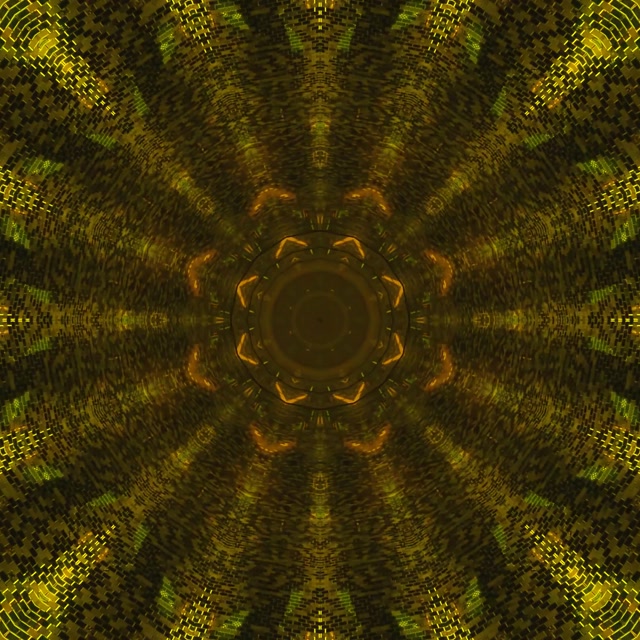 Terowongan Neon Kaleidoskop Mosaik Emas 1:1 Square 60fps Screensaver VJLoops