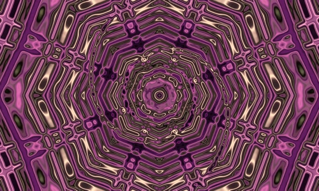 Terowongan Neon Kaleidoskop Fraktal Ungu VJ Loop 5:3 Lebar 60fps Screensaver
