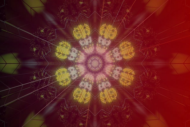 VJ Loop Terowongan Neon Kaleidoskop Bintang Merah 3:2 surface 60fps screensaver