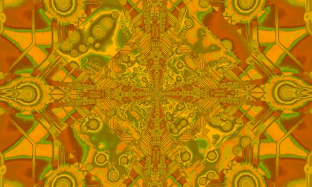 Terowongan Neon Kaleidoskop Fractal Emas 5:3 wide 60fps Screensaver VJLoops