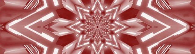 Terowongan Neon Bintang Kaleidoskop Merah VJ Loop 32:9 Super Ultrawide 60fps Screensaver