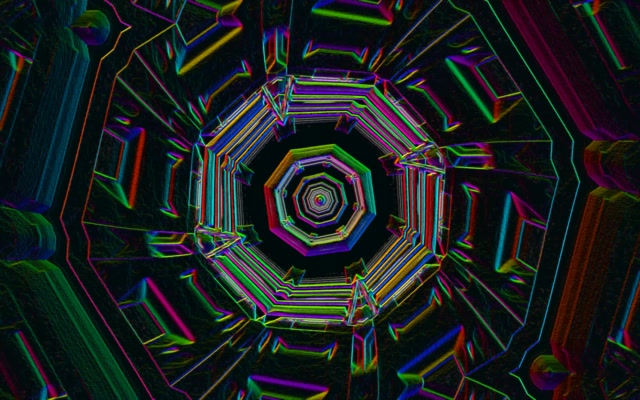 Neon Tunnel Octagonal Vortex 16:10 Macbook 60fps Screensaver Vj Loop