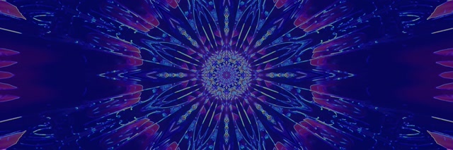 Terowongan Neon Ledakan Bintang Kaleidoskop VJLoops 3:1 Triple Wide 60fps Screensaver