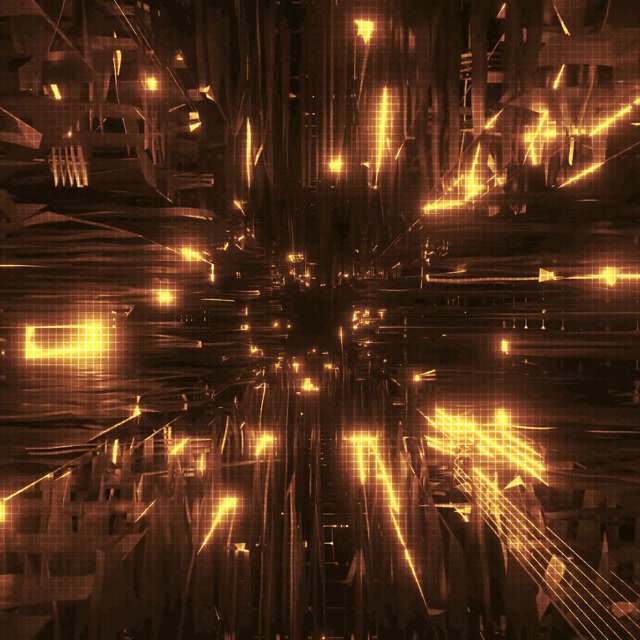 Neon Tunnel Golden Grid Burst VJ Loop 1:1 Square 60fps Screensaver