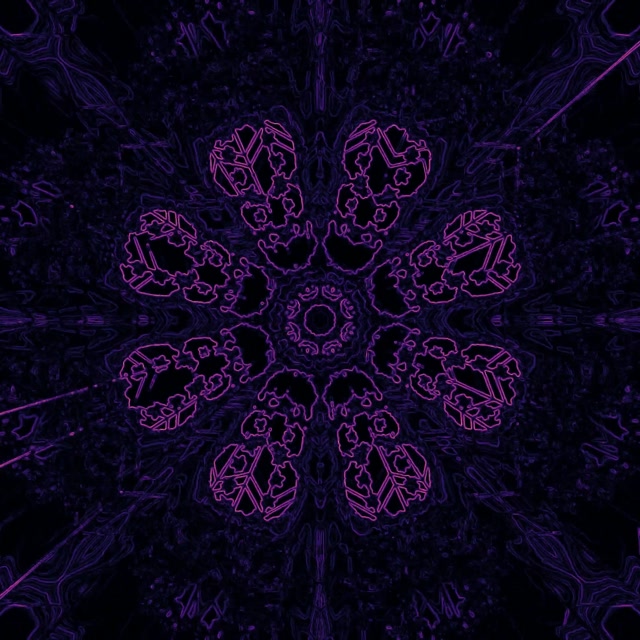 Terowongan Neon Ungu Kaleidoskop VJLoops 1:1 Persegi 60fps Screensaver
