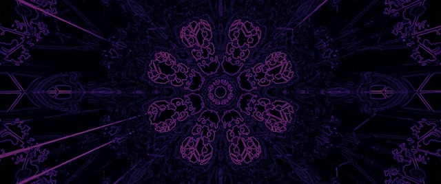 Terowongan Neon Ungu Kaleidoskop Mandala VJLoops 2.39:1 Cinemascope 60fps Screensaver