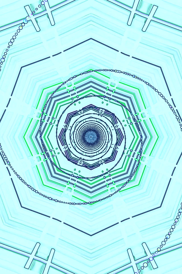 Terowongan Neon Cyan Screensaver 60fps 2:3 Photo Portrait VJ Loop PC Laptop