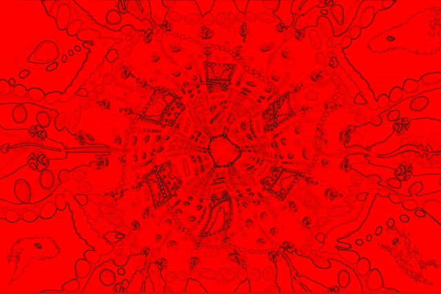 Kaleidoskop Merah Terowongan Neon VJ Loop 3:2 Surface 60fps Screensaver