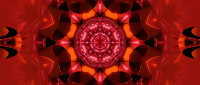 Terowongan Neon Merah Kaleidoskop Screensaver 21:9 Ultrawide 60fps VJ Loop