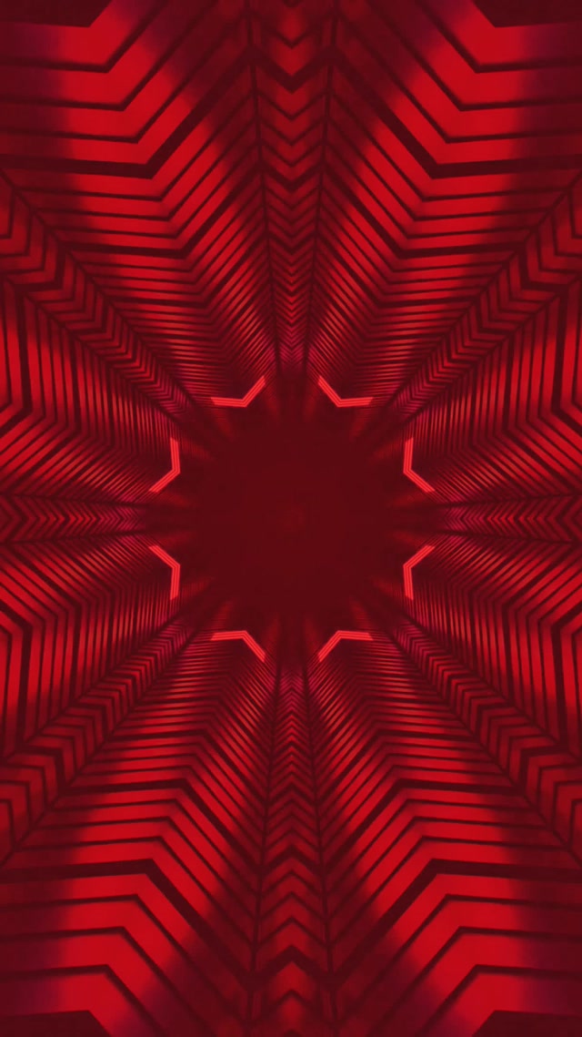 Terowongan Neon Merah Bintang Vortex Vj Loop 9:16 Reels 60fps Screensaver