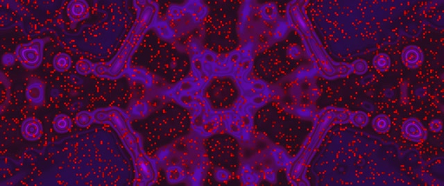 Terowongan Neon Kaleidoskop Fraktal Ungu Merah VJ Loop 2.39:1 Cinemascope 60fps Screensaver