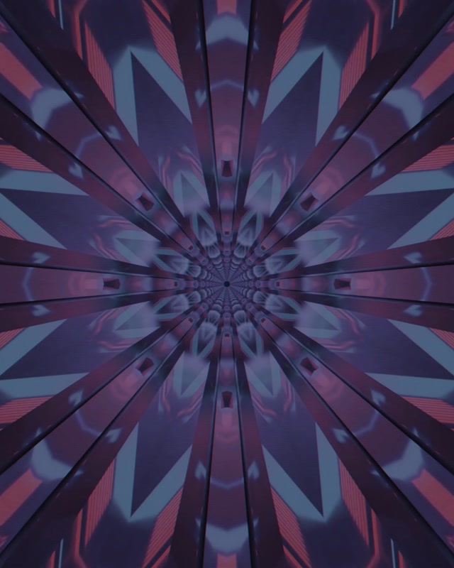 Terowongan Neon Ledakan Kaleidoskop Ungu VJ Loop 4:5 Instagram 60fps Screensaver