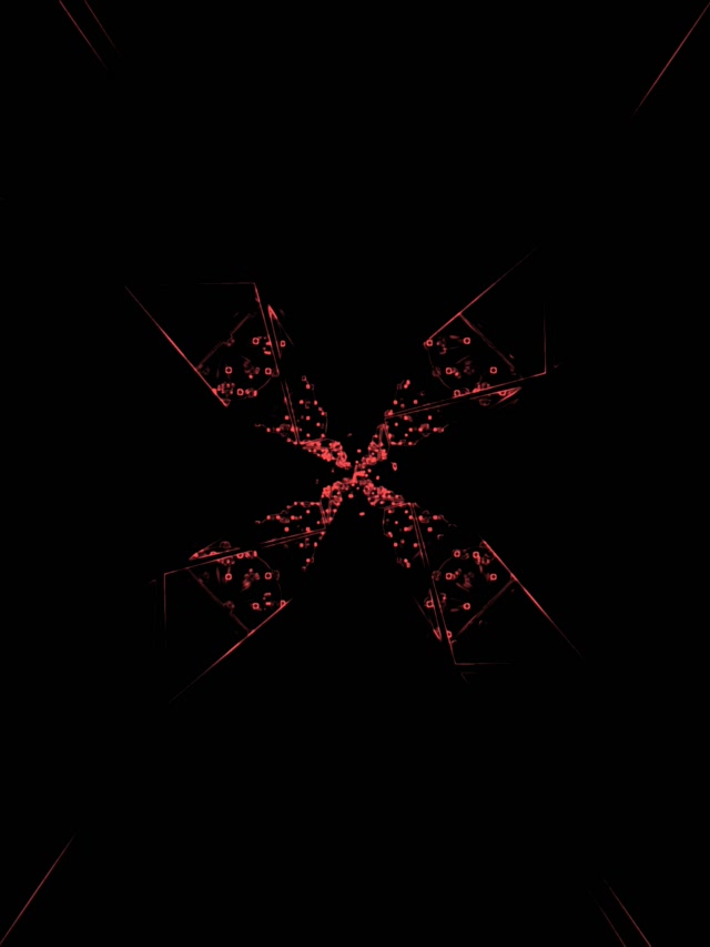 Red Radial Burst Neon Tunnel 3:4 iPad Portrait 60fps VJ Loop Screensaver